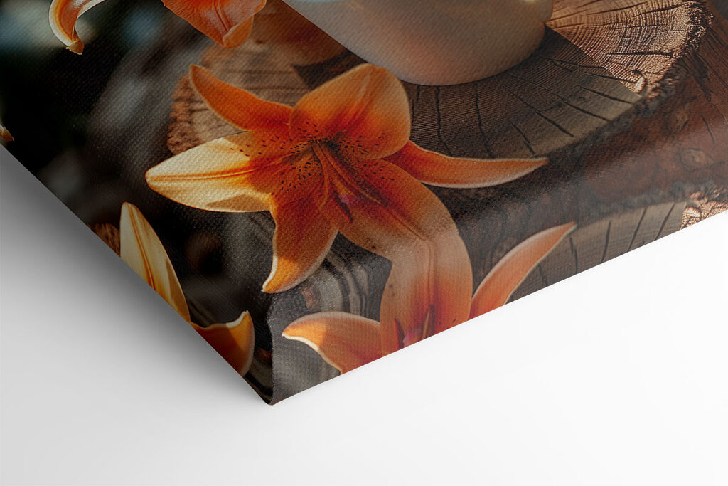 Cup of coffee and orange flowers Cup of coffee and orange flowers