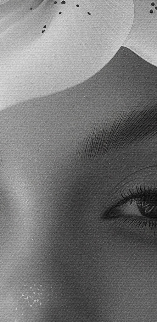 Woman with flowers on her head