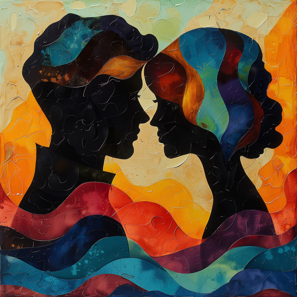 Man and woman looking at each other