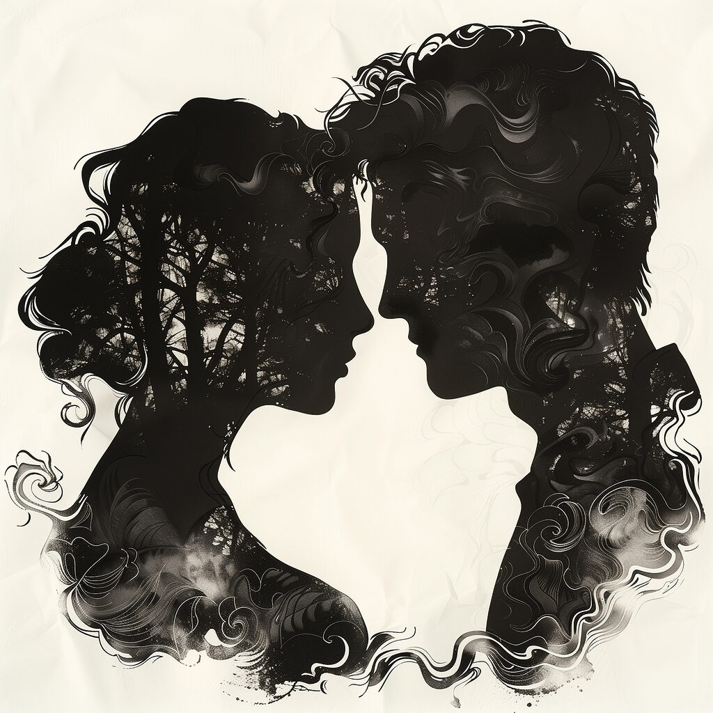 Man and woman face to face