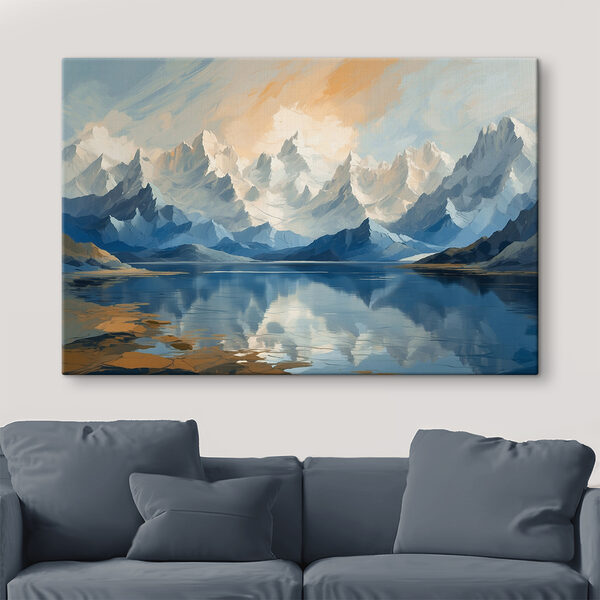 Lake with mountains and clouds Lake with mountains and clouds