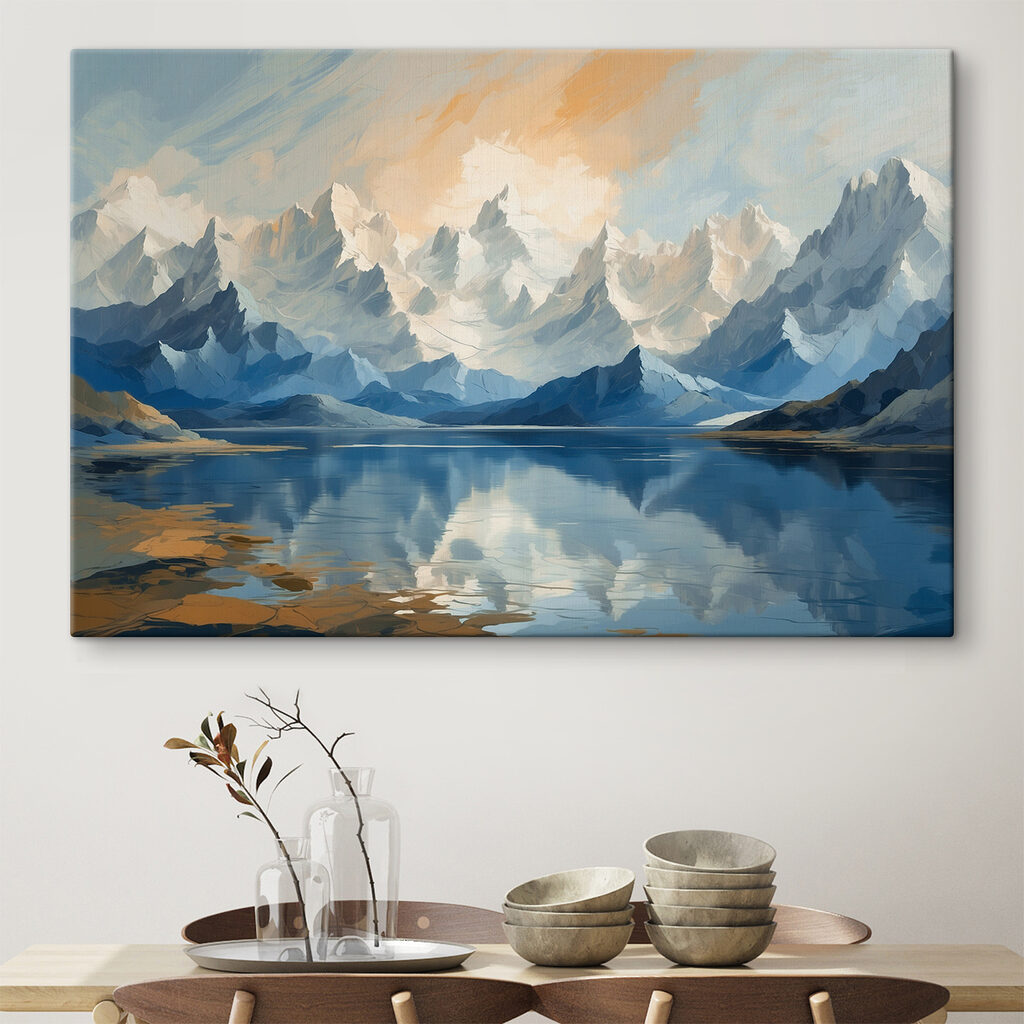 Lake with mountains and clouds Lake with mountains and clouds