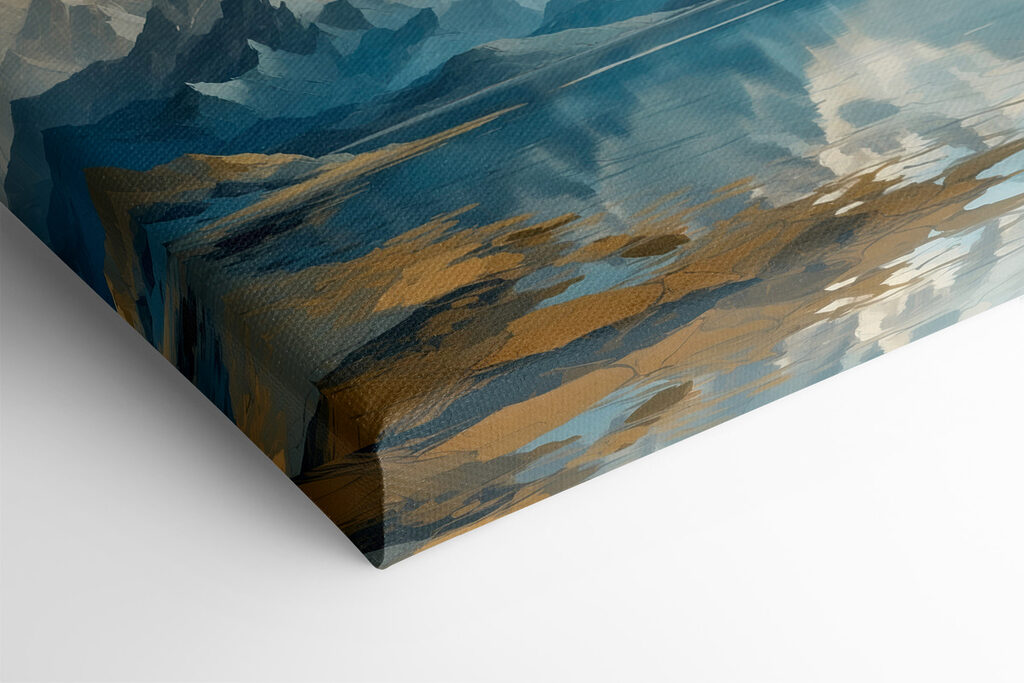 Lake with mountains and clouds Lake with mountains and clouds