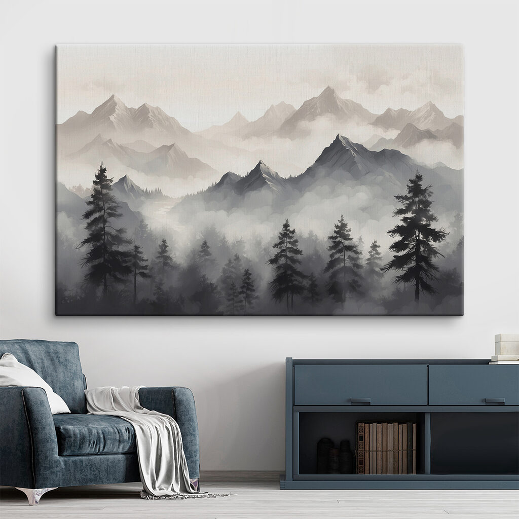 Landscape of mountains and trees Landscape of mountains and trees