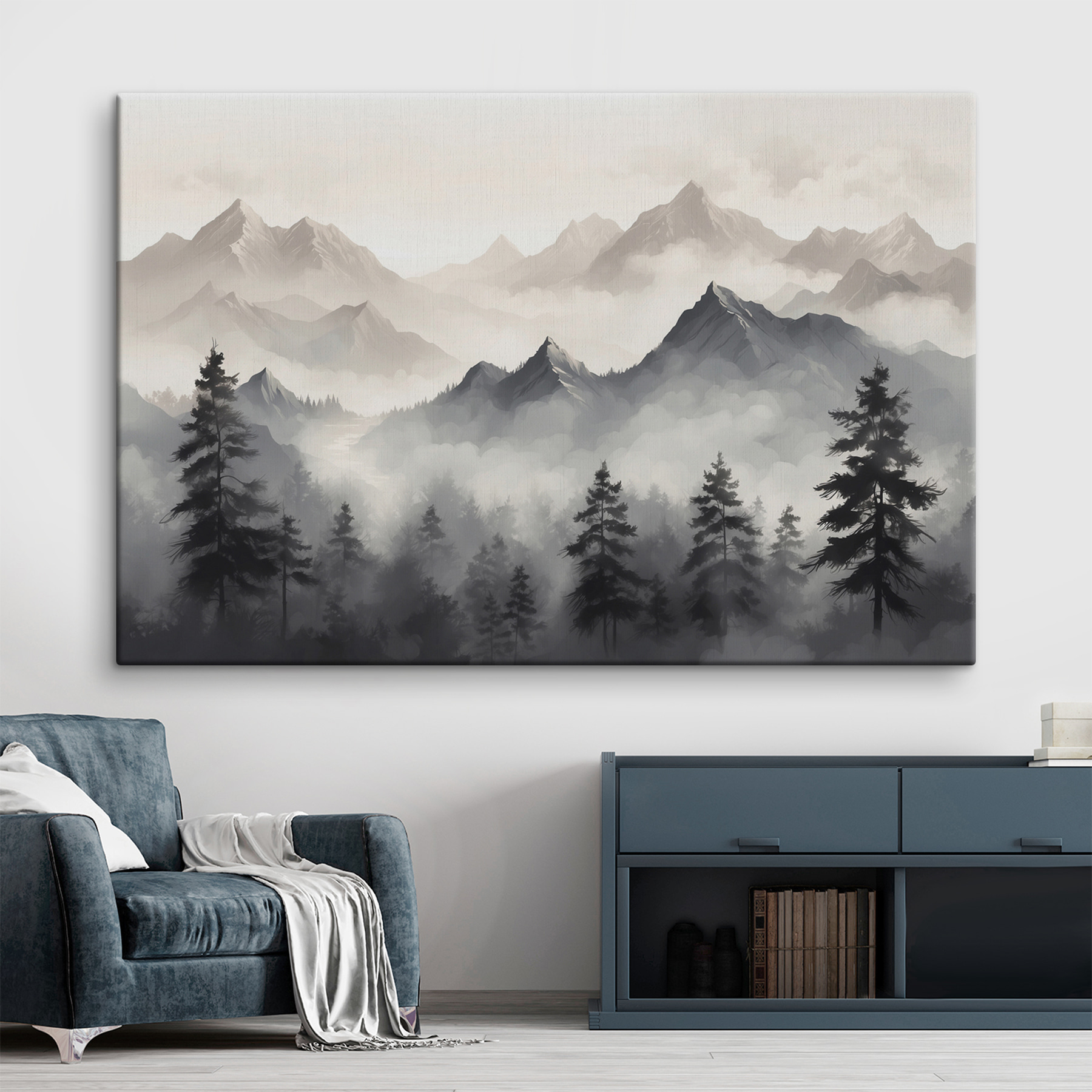 Landscape of mountains and trees Landscape of mountains and trees