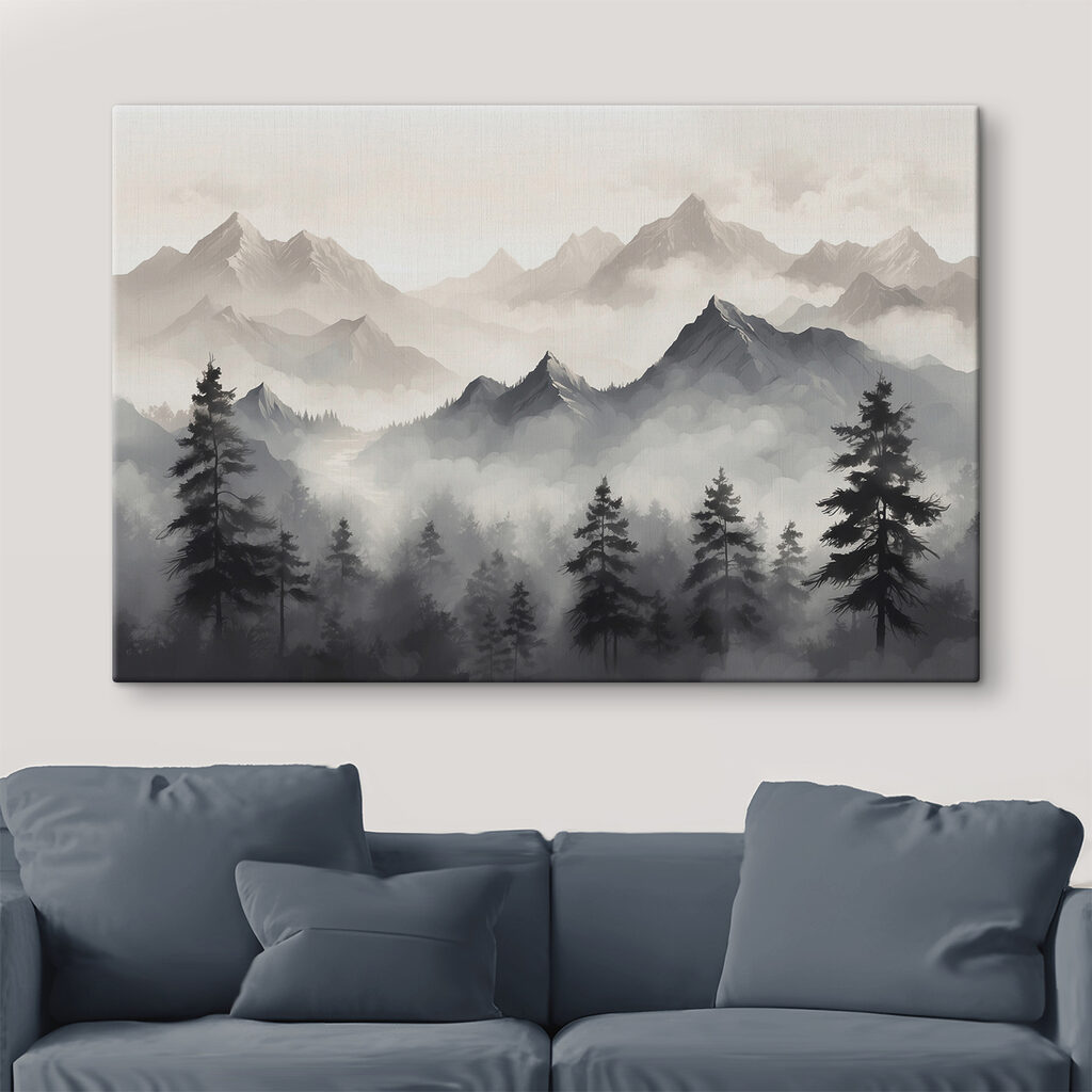 Landscape of mountains and trees Landscape of mountains and trees