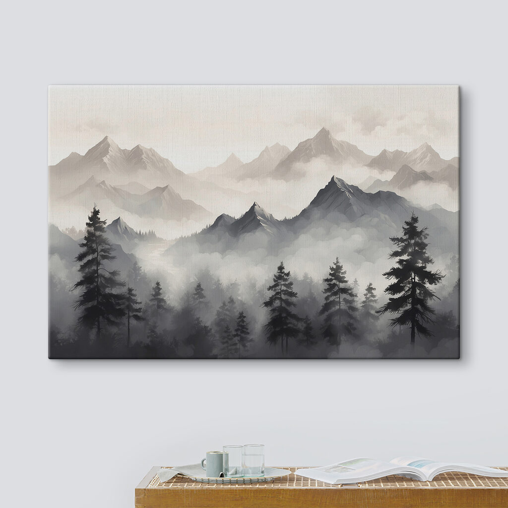 Landscape of mountains and trees Landscape of mountains and trees
