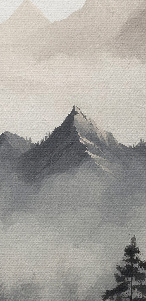 Landscape of mountains and trees Landscape of mountains and trees