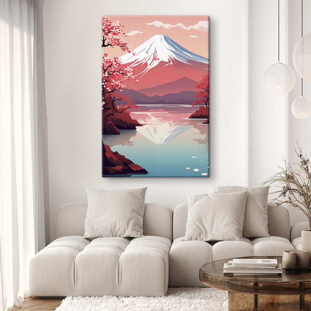 Mountain with a lake and trees