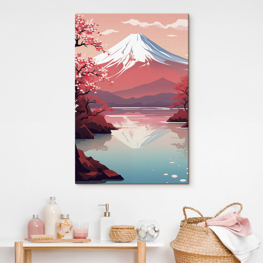 Mountain with a lake and trees