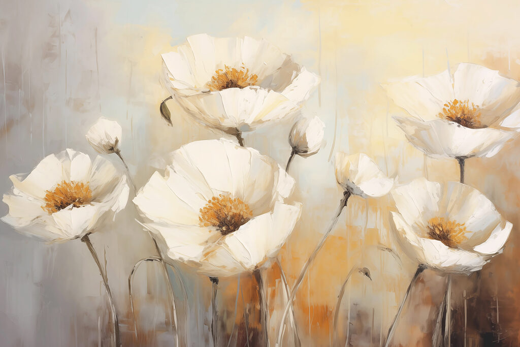 Painting of white flowers