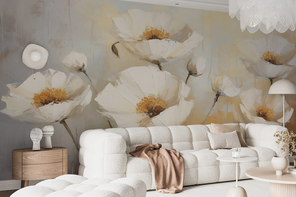 Painting of white flowers