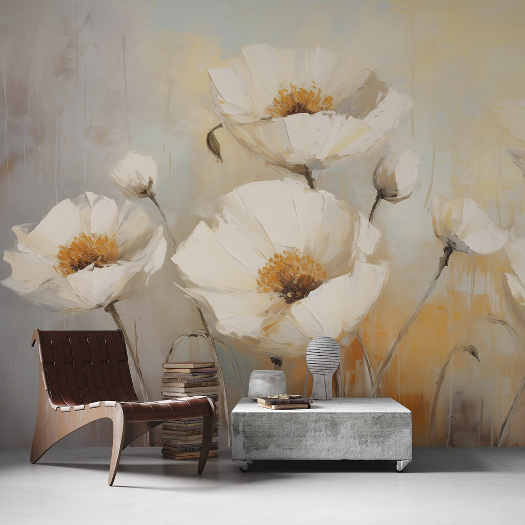 Painting of white flowers