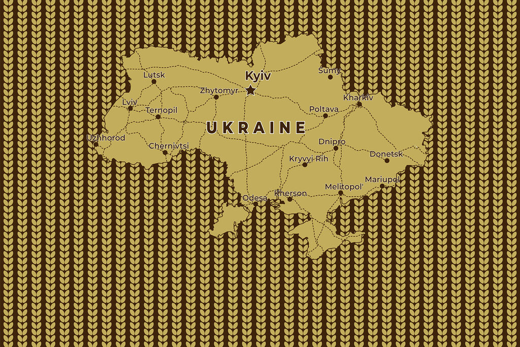 Карта України з лініями та містами Карта України з лініями та містами