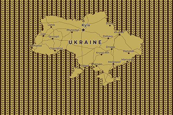 Карта України з лініями та містами Карта України з лініями та містами