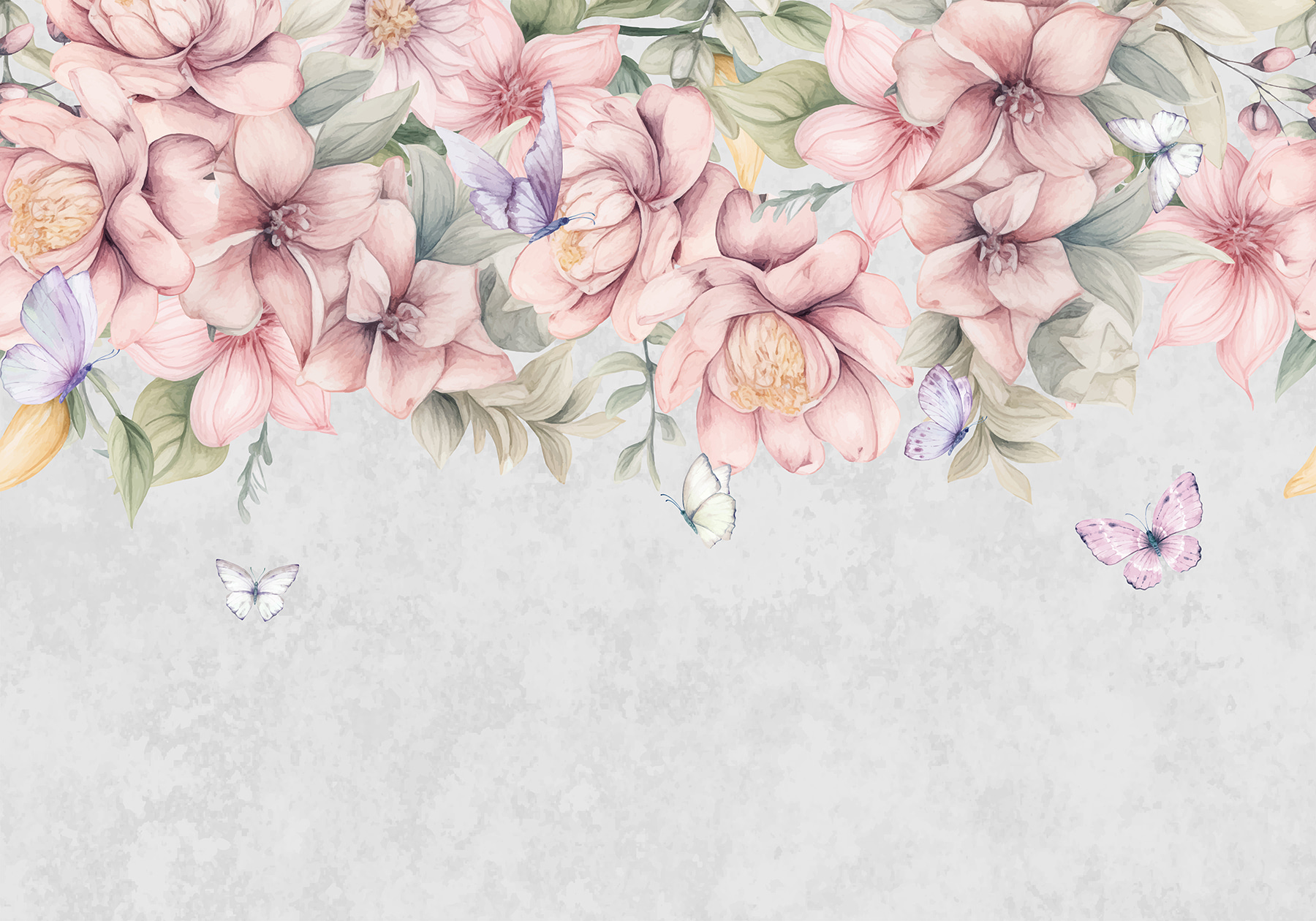 Close up of flowers and butterflies