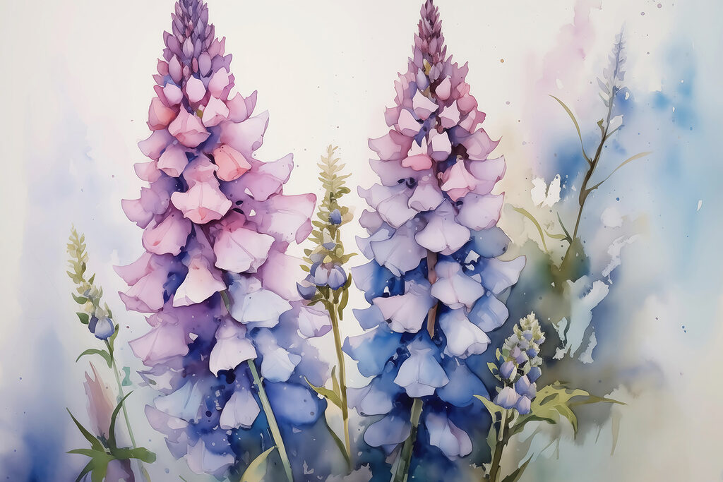 Painting of flowers on a white background