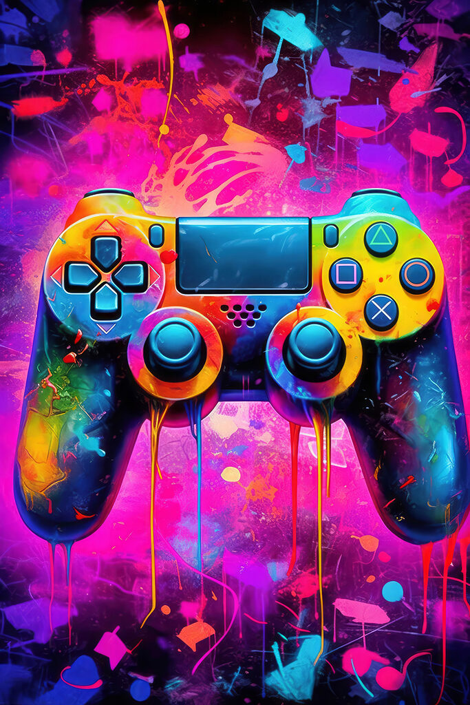 Colorful video game controller