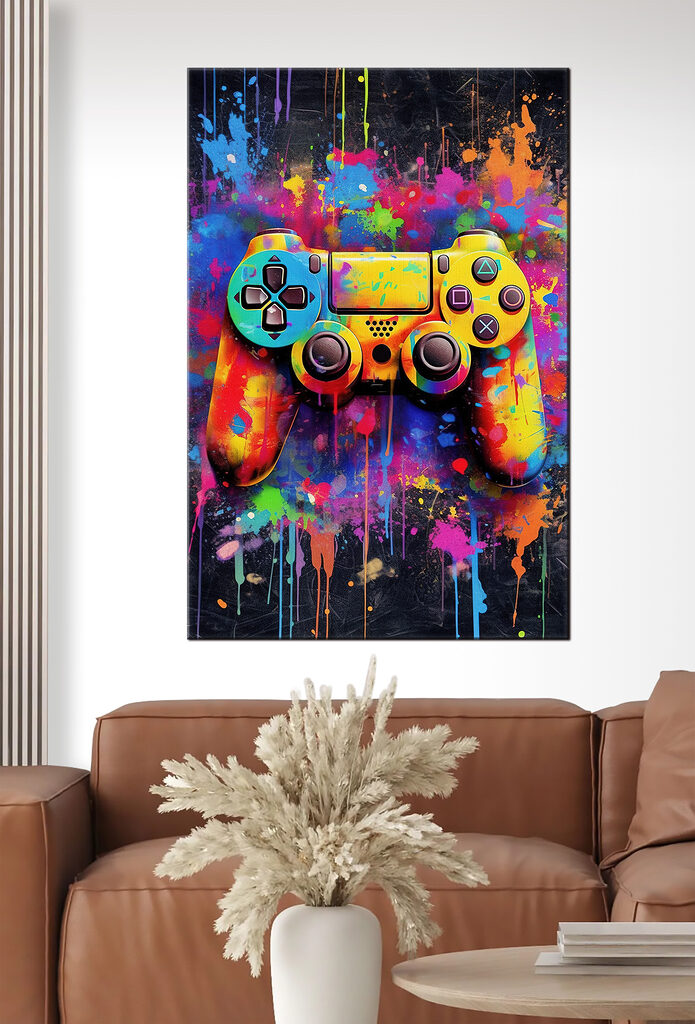 Colorful video game controller Colorful video game controller