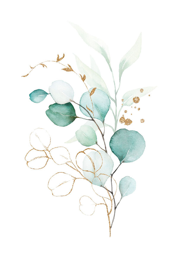 Watercolor painting of a branch with leaves Watercolor painting of a branch with leaves