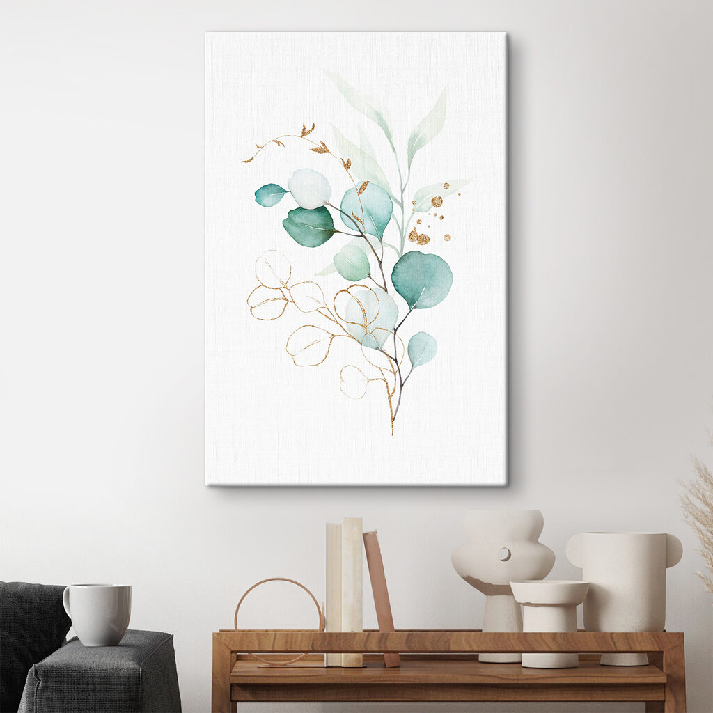 Watercolor painting of a branch with leaves Watercolor painting of a branch with leaves