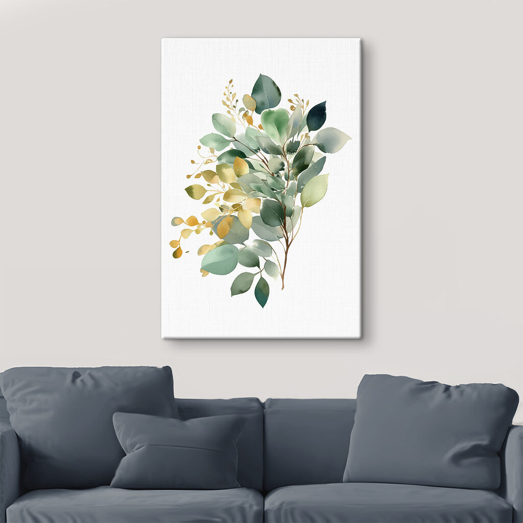 Watercolor painting of a branch with leaves Watercolor painting of a branch with leaves