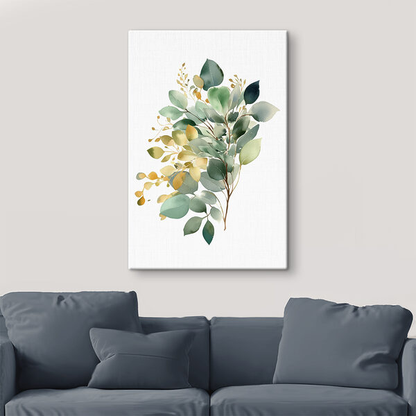 Watercolor painting of a branch with leaves Watercolor painting of a branch with leaves