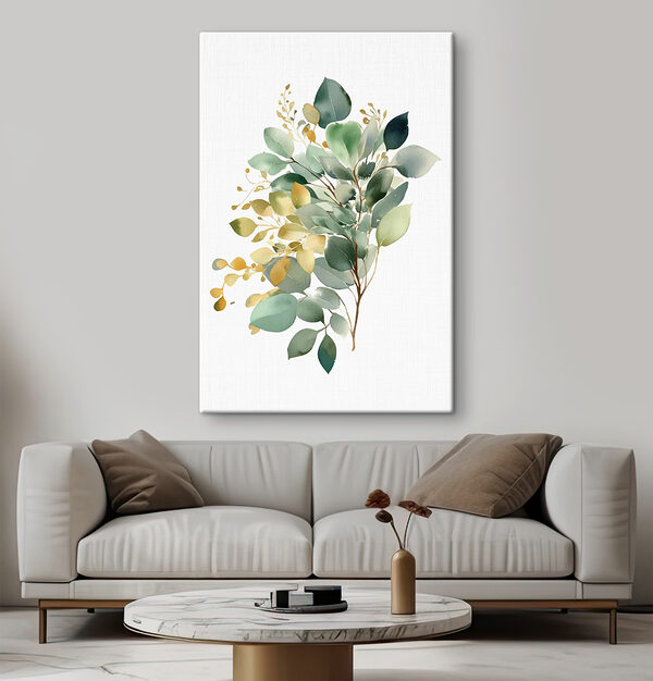 Watercolor painting of a branch with leaves Watercolor painting of a branch with leaves