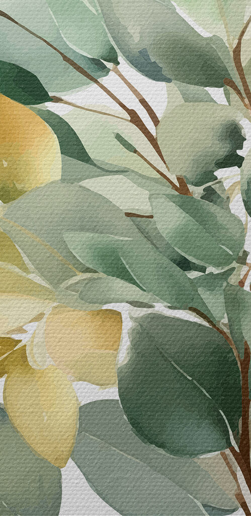 Watercolor painting of a branch with leaves Watercolor painting of a branch with leaves