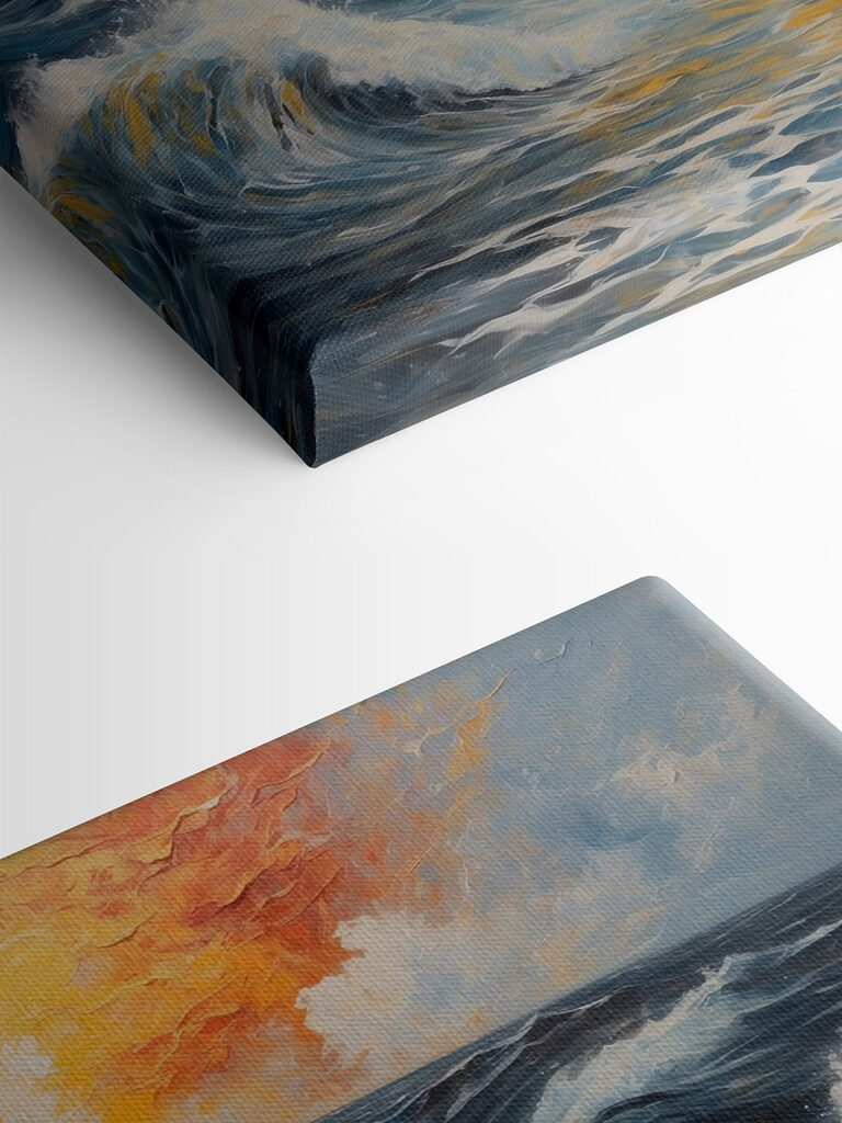 Painting of a man standing in the water