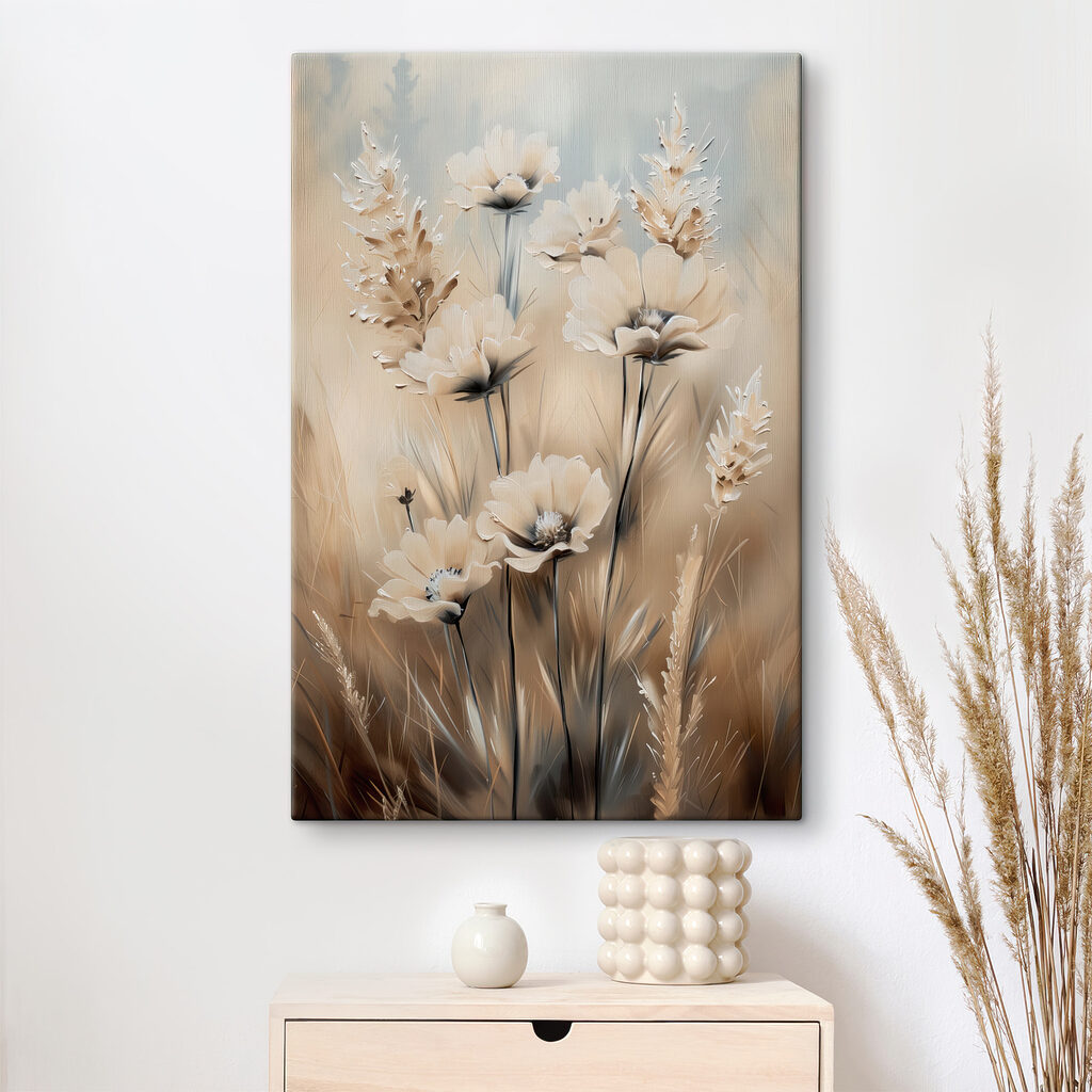 Painting of flowers and grass