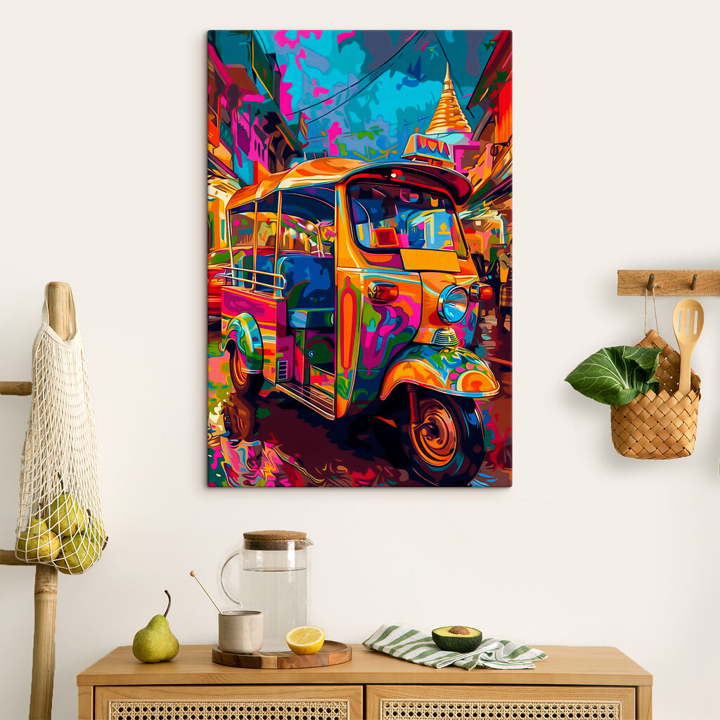 Colorful tuk in a street Colorful tuk in a street