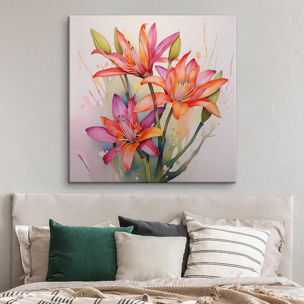 Painting of flowers on a white background Painting of flowers on a white background