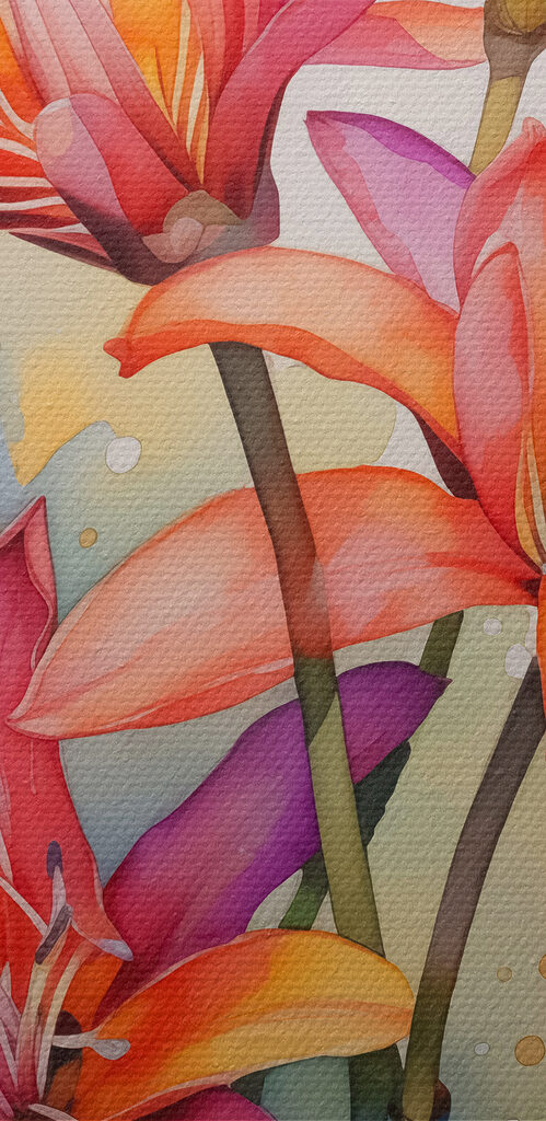 Painting of flowers on a white background