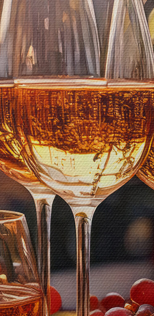 Group of wine glasses and grapes on a table Group of wine glasses and grapes on a table