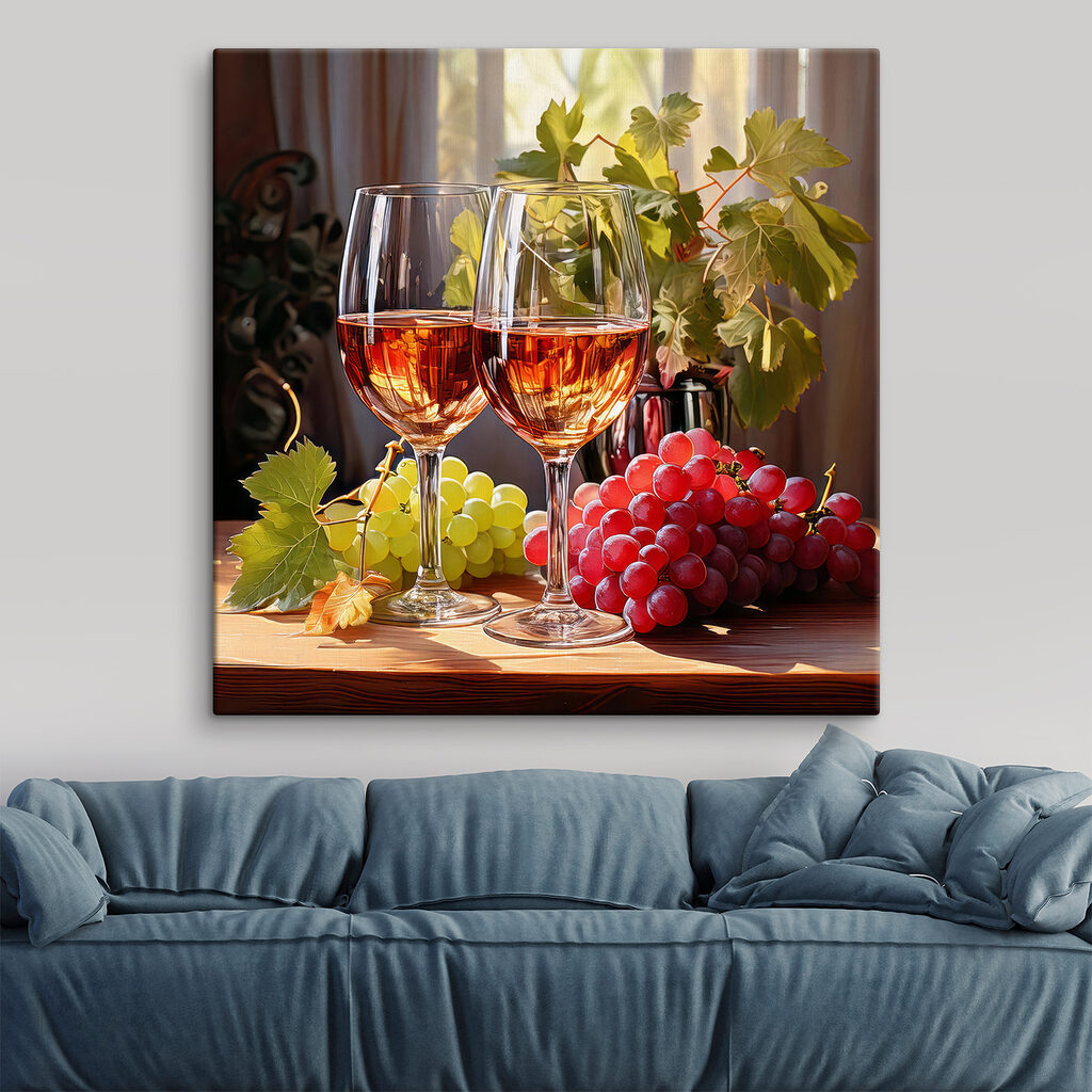 Two glasses of wine next to grapes Two glasses of wine next to grapes
