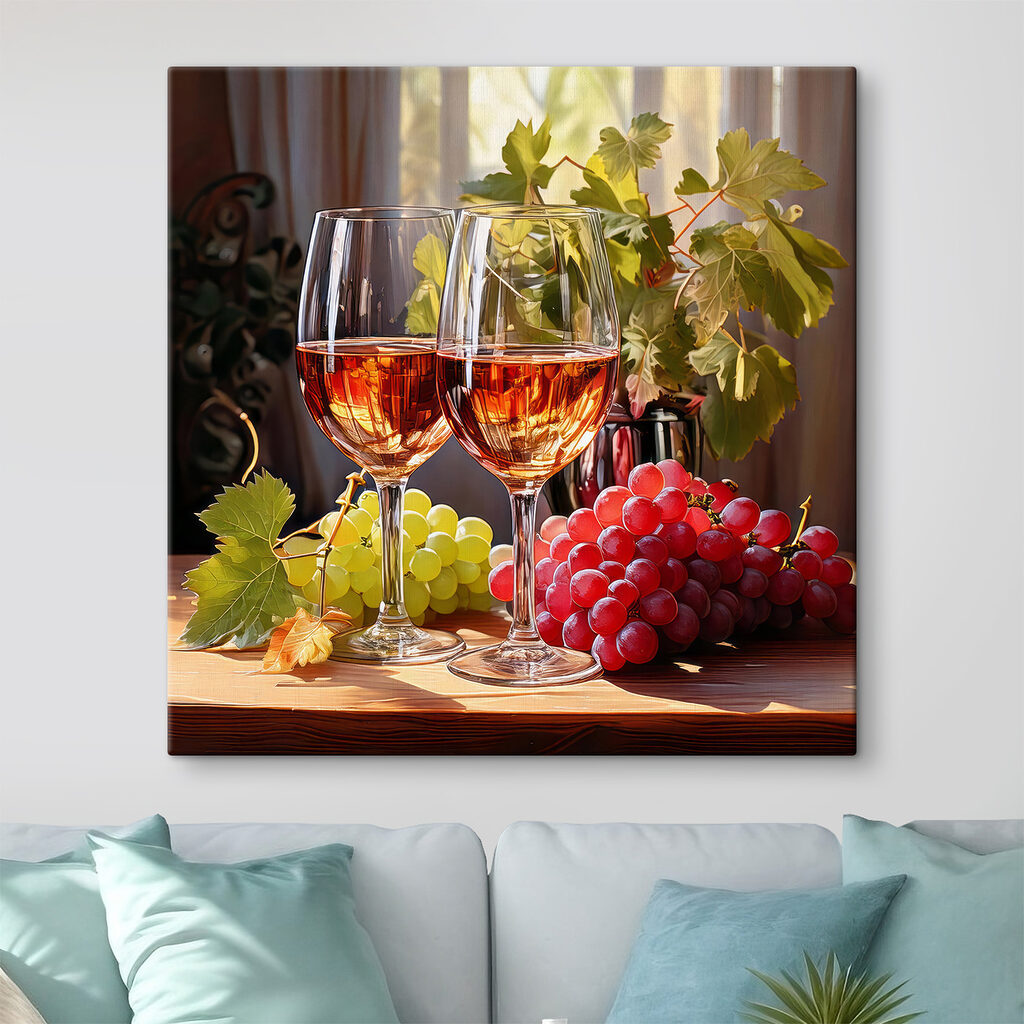 Two glasses of wine next to grapes Two glasses of wine next to grapes
