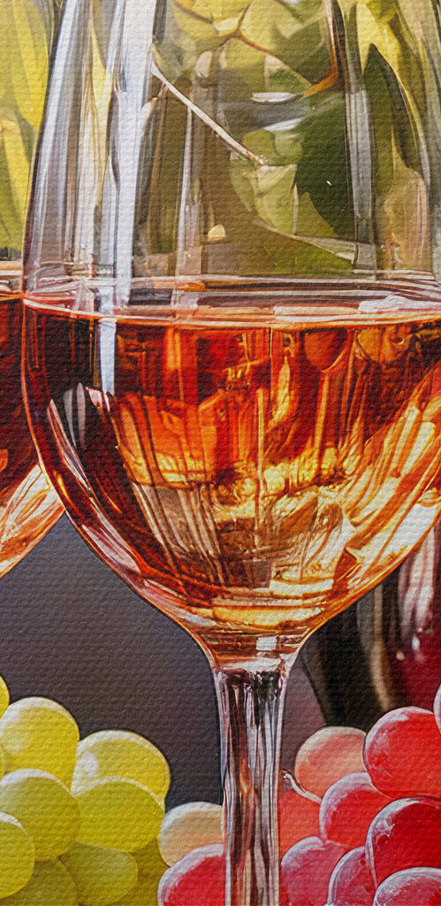 Two glasses of wine next to grapes Two glasses of wine next to grapes