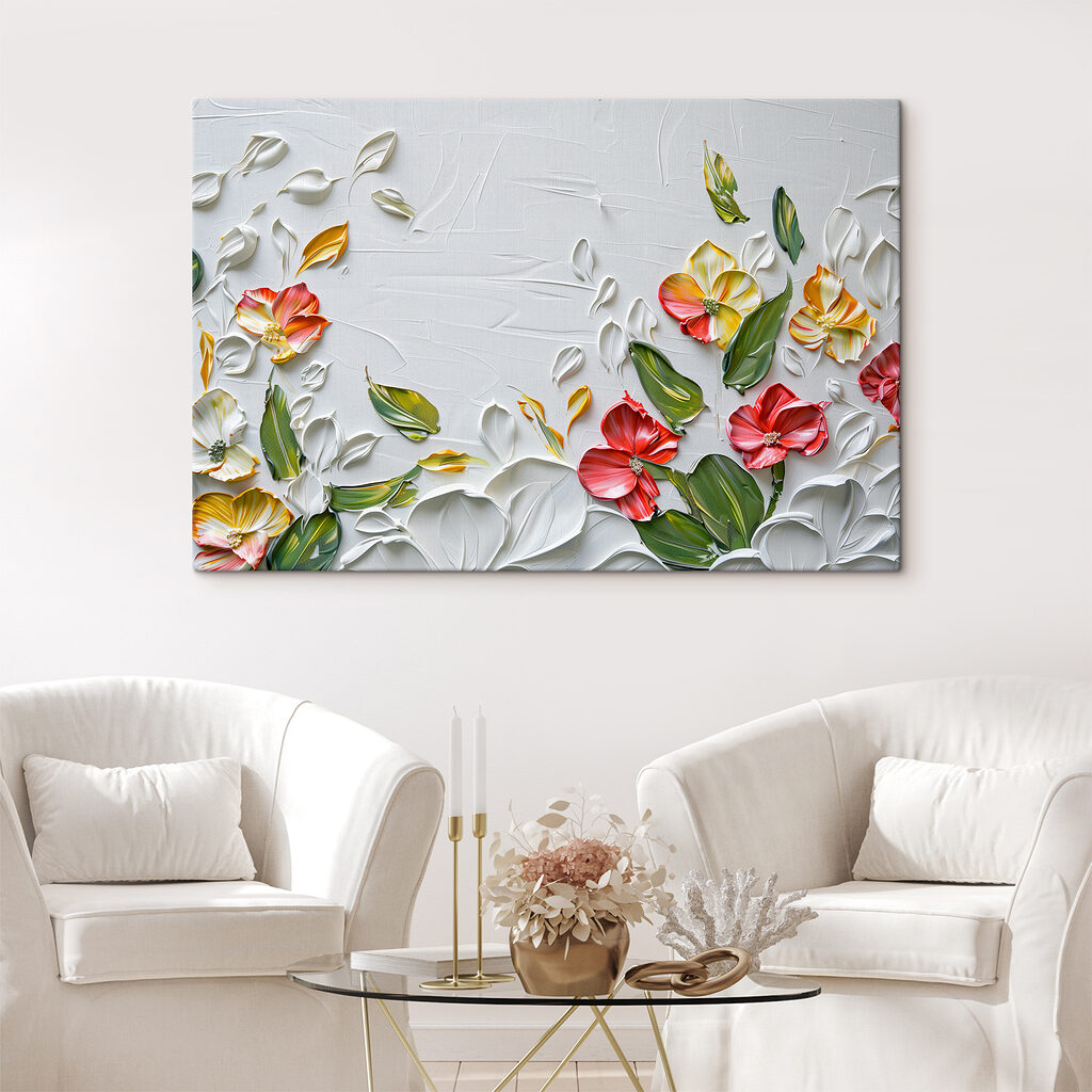 Painting of flowers and leaves Painting of flowers and leaves