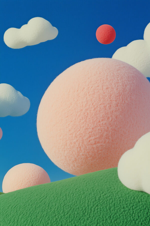 Pink and white balls in the sky Pink and white balls in the sky
