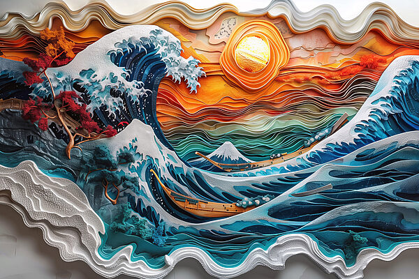 Painting of a wave Painting of a wave