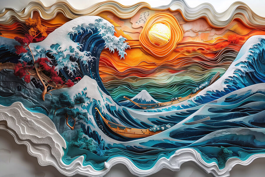 Painting of a wave Painting of a wave