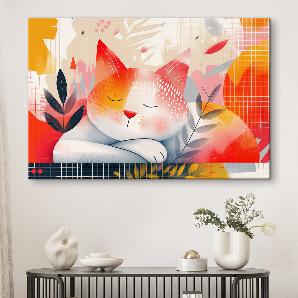 Dreamy cat amidst vibrant colors Dreamy cat amidst vibrant colors