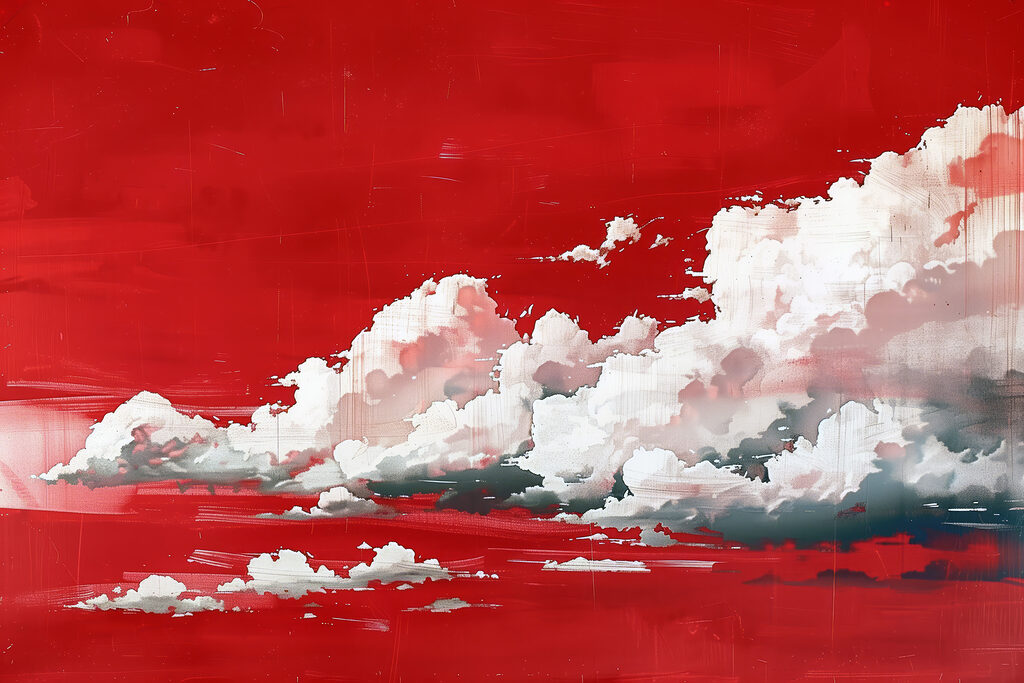 Red sky with clouds Red sky with clouds