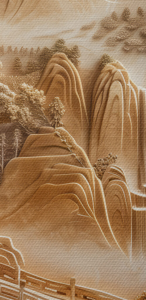 Sculpture of a bridge and a building Sculpture of a bridge and a building