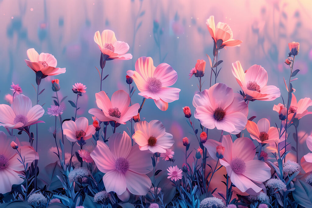 Group of pink flowers Group of pink flowers