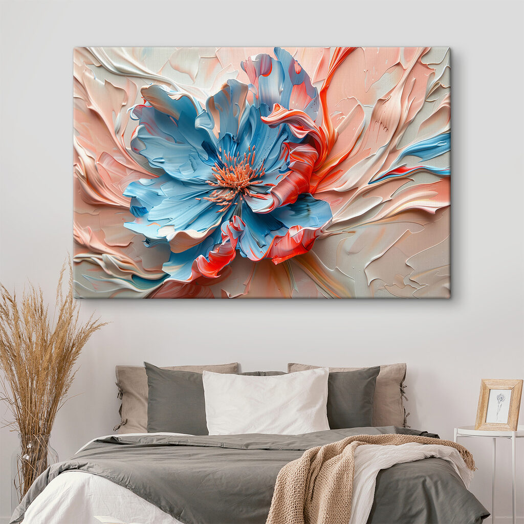 Blue and pink flower