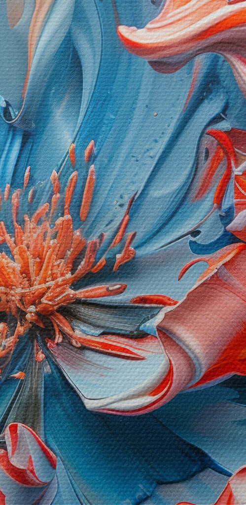 Blue and pink flower