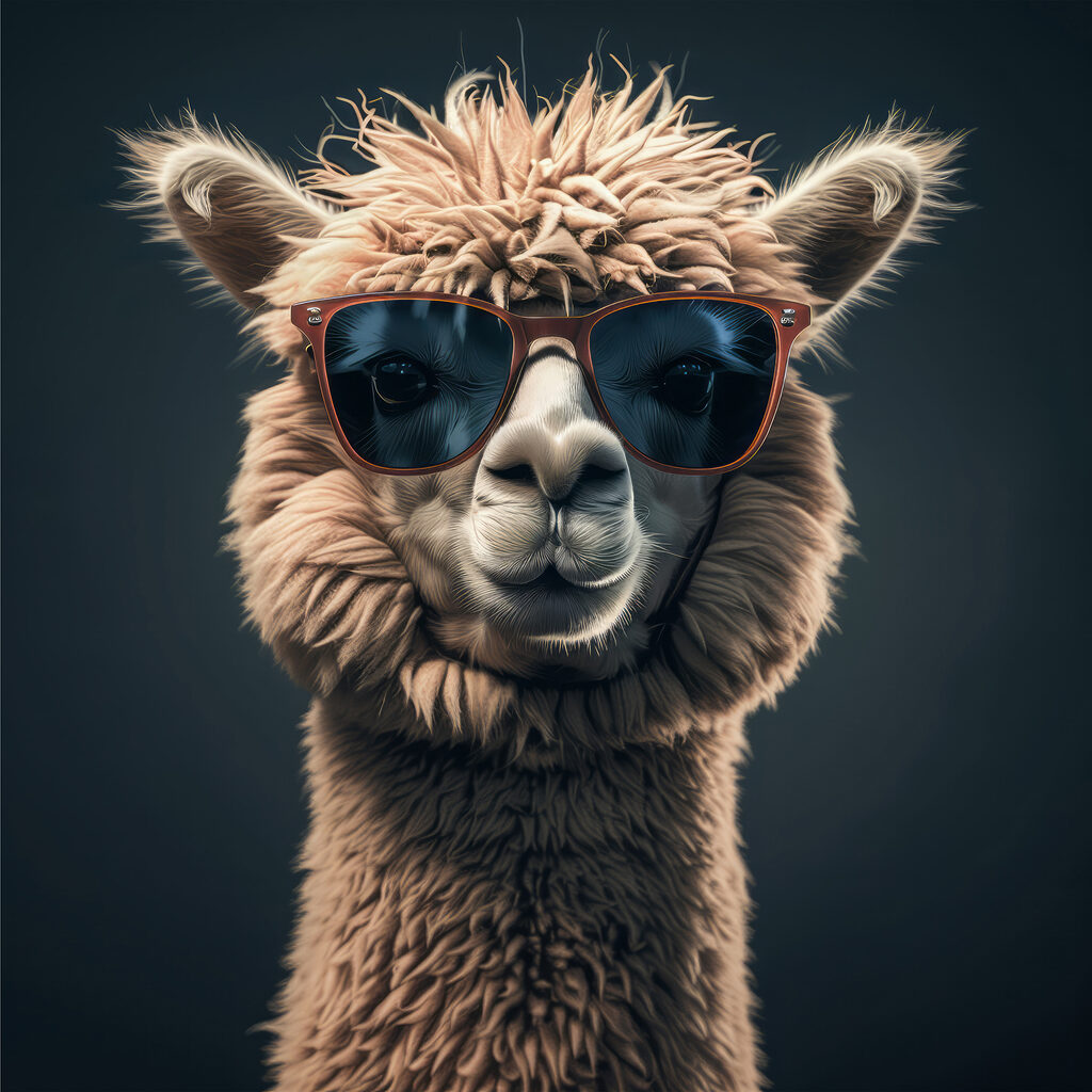 Llama wearing sunglasses Llama wearing sunglasses