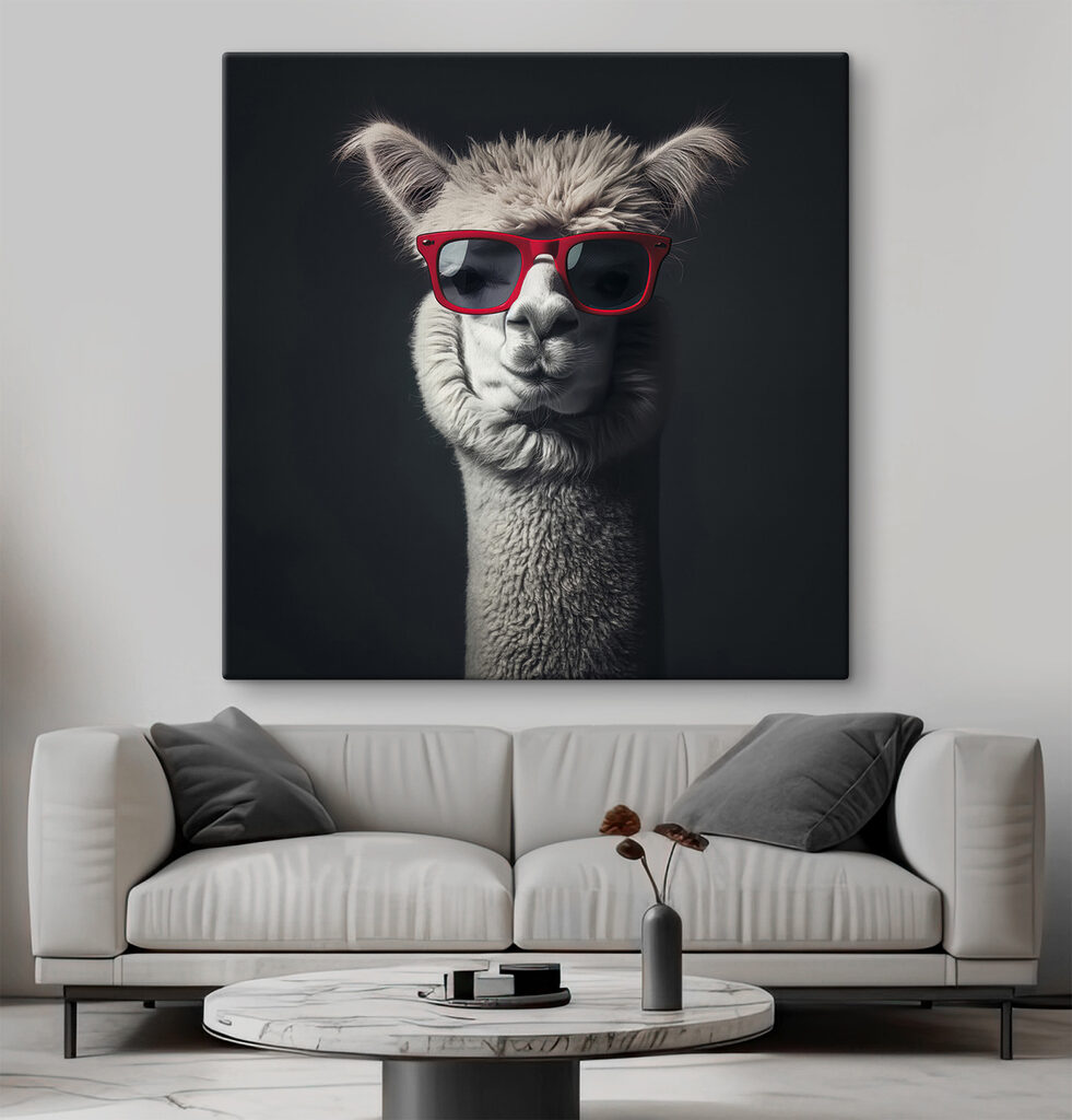 Llama wearing red sunglasses Llama wearing red sunglasses